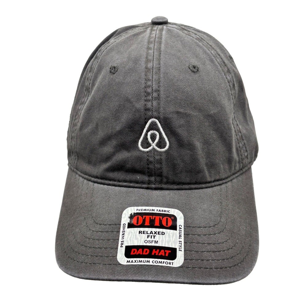 Airbnb Logo Washed Charcoal Grey Dad Hat OTTO Cap Relaxed Fit